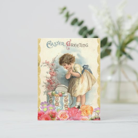 Happy Easter Eggs gepersonaliseerd Briefkaart (Staand voorkant)