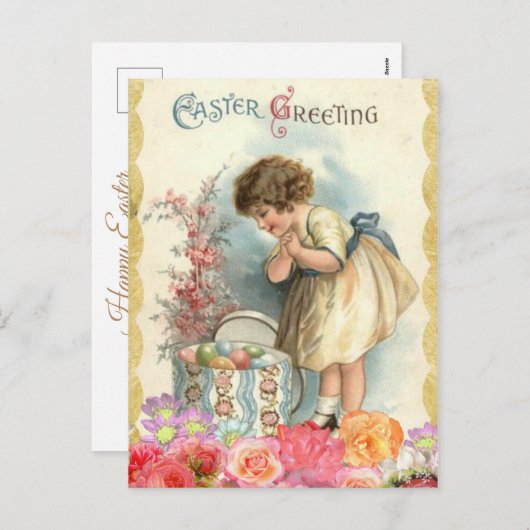 Happy Easter Eggs gepersonaliseerd Briefkaart (Voorkant / Achterkant)