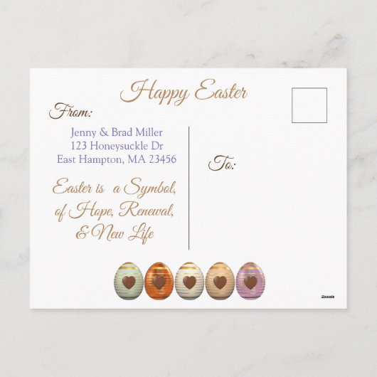 Happy Easter  Eggs gepersonaliseerd Briefkaart (Achterkant)