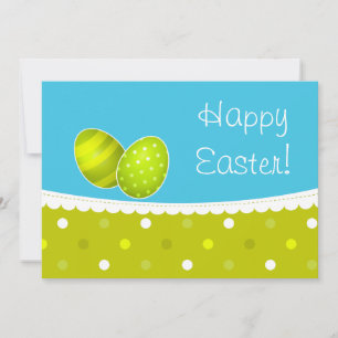 Happy Easter Eggs Groen Blauw Design Feestdagenkaart