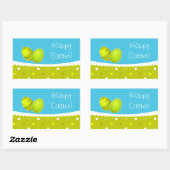 Happy Easter Eggs Groen Blauw Design Rechthoekige Sticker (Vel)