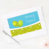 Happy Easter Eggs Groen Blauw Design Rechthoekige Sticker (Envelop)