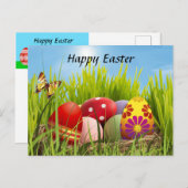 Happy Easter Eggs Holiday Briefkaart (Voorkant / Achterkant)