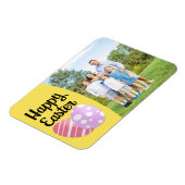Happy Easter Eggs op Yellow Custom Photo Lijst Magneet (Linkerzijde)