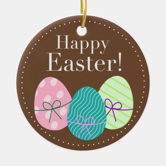 Happy Easter Eggs Ornament Round (Voorkant)