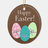 Happy Easter Eggs Ornament Round (Links)