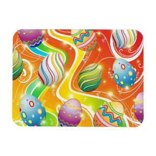Happy Easter Eggs Ornamental Design Magneet