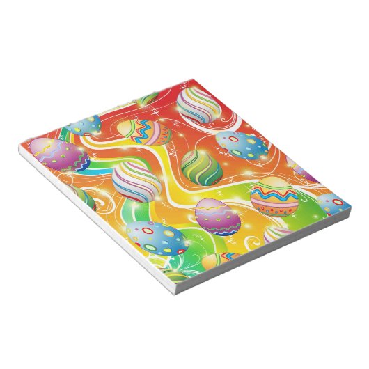 Happy Easter Eggs Ornamental Design Notitieblok (Schuin)
