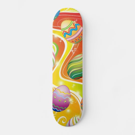 Happy Easter Eggs Ornamental Design Persoonlijk Skateboard (Voorkant)
