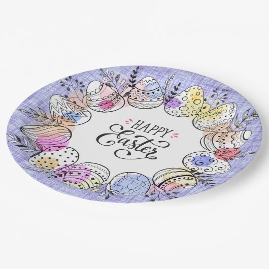 Happy Easter Eggs Paper-Bord Papieren Bordje (Gekanteld)