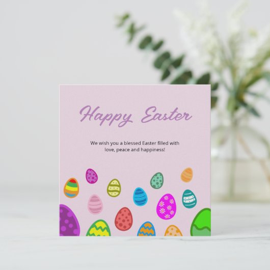 Happy Easter Eggs Pattern Feestdagenkaart (Staand voorkant)