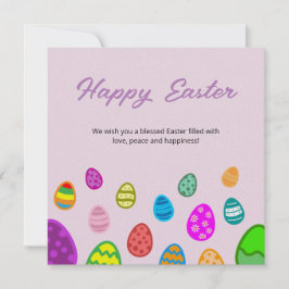 Happy Easter Eggs Pattern Feestdagenkaart
