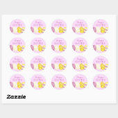 Happy Easter Eggs Pink Background Ronde Sticker (Vel)