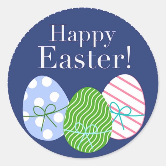 Happy Easter Eggs Ronde Sticker (Voorkant)