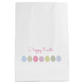 Happy Easter Eggs Sweet Spring Pastels Medium Cadeauzakje (Achterkant)