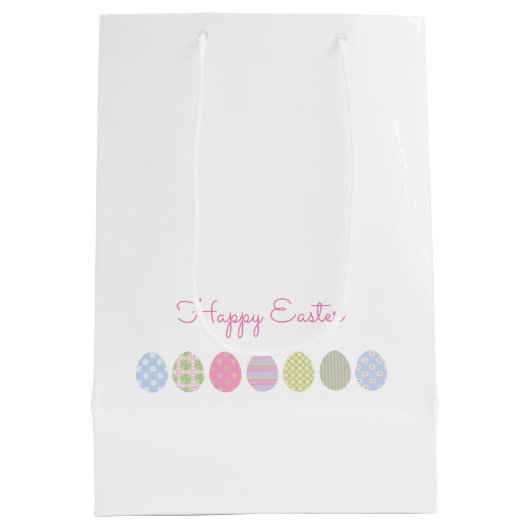 Happy Easter Eggs Sweet Spring Pastels Medium Cadeauzakje (Achterkant)