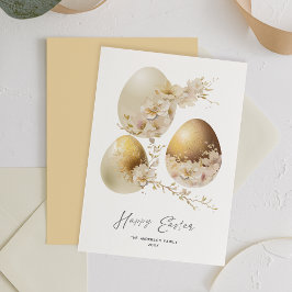 Happy Easter Eggs Waterverf Flat Holiday Kaart