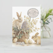 Happy Easter Eggs Waterverf Flat Holiday Kaart (Staand voorkant)