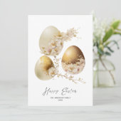 Happy Easter Eggs Waterverf Flat Holiday Kaart (Staand voorkant)