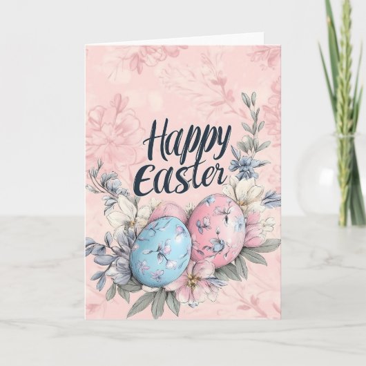 Happy Easter Eggs Waterverf Kaart (Voorkant)