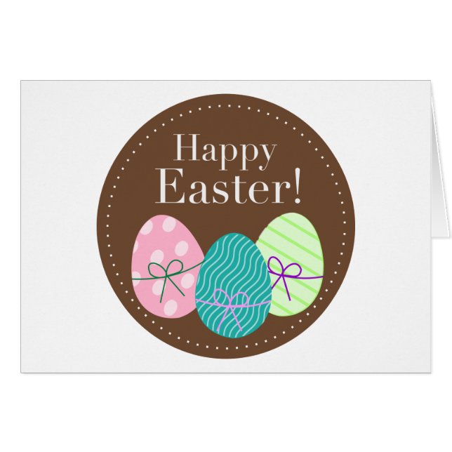 Happy Easter Eggs Wenskaart (Voorkant Horizontaal)