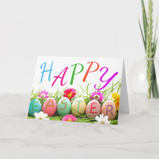 Happy Easter Eggs Wenskaart Feestdagen Kaart (Voorkant)