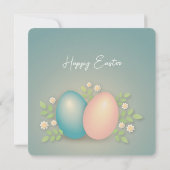 Happy easter-eieren en -bloemen bedankkaart (Achterkant)