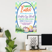 Happy Easter, Eierjacht en Pot Luck Poster (Thuiskantoor)