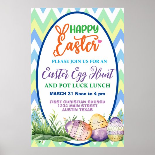 Happy Easter, Eierjacht en Pot Luck Poster (Voorkant)