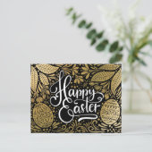 Happy Easter Elegant Boho Black en Gold Briefkaart (Staand voorkant)