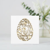Happy Easter Elegant Gold Look Easter Egg Feestdagenkaart (Staand voorkant)