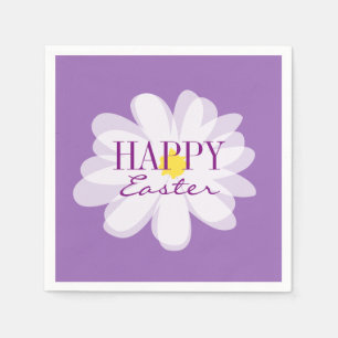 Happy Easter elegant pastel daisy flower servetten