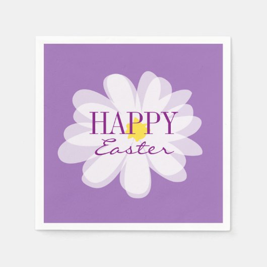 Happy Easter elegant pastel daisy flower servetten (Voorkant)