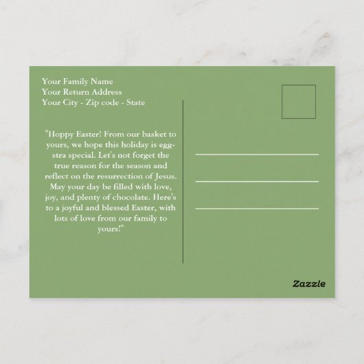 Happy Easter Elegant Script Family - Aangepast Briefkaart (Achterkant)