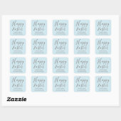 Happy Easter Elegant Script Gift Favoriet Blauw Vierkante Sticker (Vel)