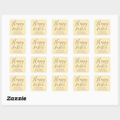 Happy Easter Elegant Script Gift Favoriet Geel Vierkante Sticker (Vel)