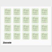 Happy Easter Elegant Script Gift Favoriet Groen Vierkante Sticker (Vel)