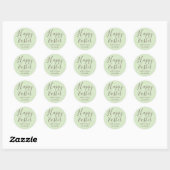 Happy Easter Elegant Script Groene gunst Ronde Sticker (Vel)