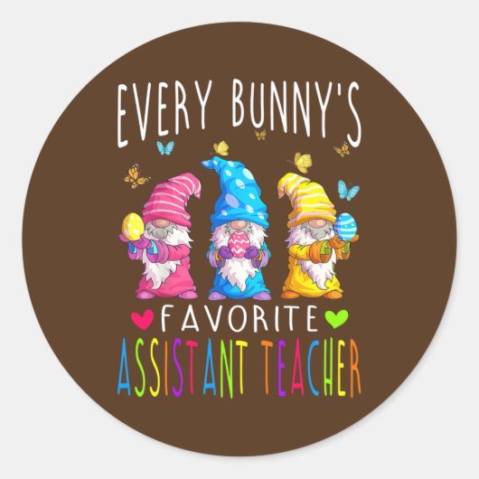 Happy Easter Elke Bunny's favoriete assistent Ronde Sticker (Voorkant)