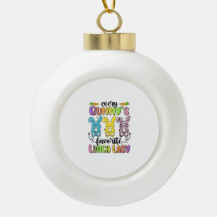 Happy Easter Elke konijn is favoriete lunchdame Ra Keramische Bal Ornament