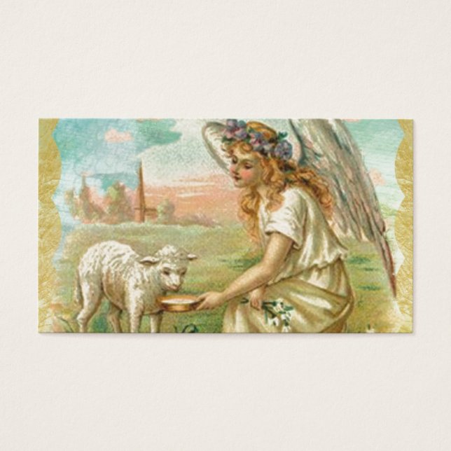happy easter engel visitekaartjes (Voorkant)