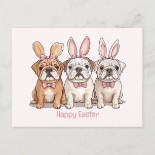 Happy Easter English Bulldogs Briefkaart