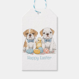 Happy Easter English Bulldogs Cadeaulabel
