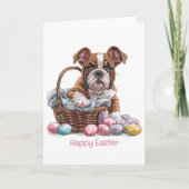 Happy Easter English Bulldogs Feestdagen Kaart (Voorkant)