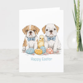 Happy Easter English Bulldogs Feestdagen Kaart