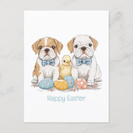 Happy Easter English Bulldogs Feestdagenkaart