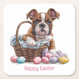 Happy Easter English Bulldogs Kartonnen Onderzetters