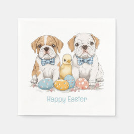 Happy Easter English Bulldogs Servet