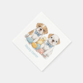 Happy Easter English Bulldogs Servet (Hoek)