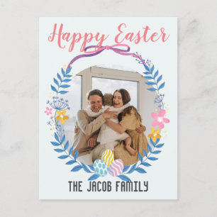 Happy Easter-familie, een foto van de oostelijke b Feestdagenkaart